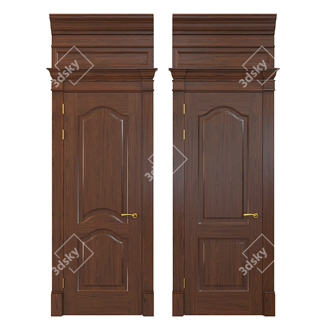 Paneled Door 700mm: Textured 2-Pack 3D model image 1