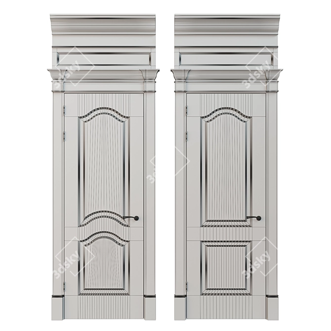 Paneled Door 700mm: Textured 2-Pack 3D model image 2