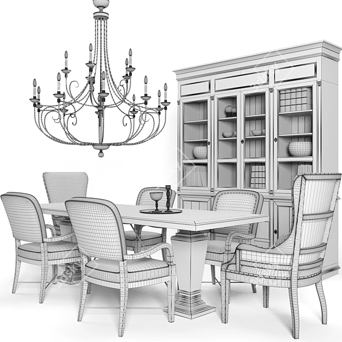 Elegant Host Chair: Hooker Furniture, Veranda (Isabella Costantini), Guadarte, Savoy House 3D model image 2
