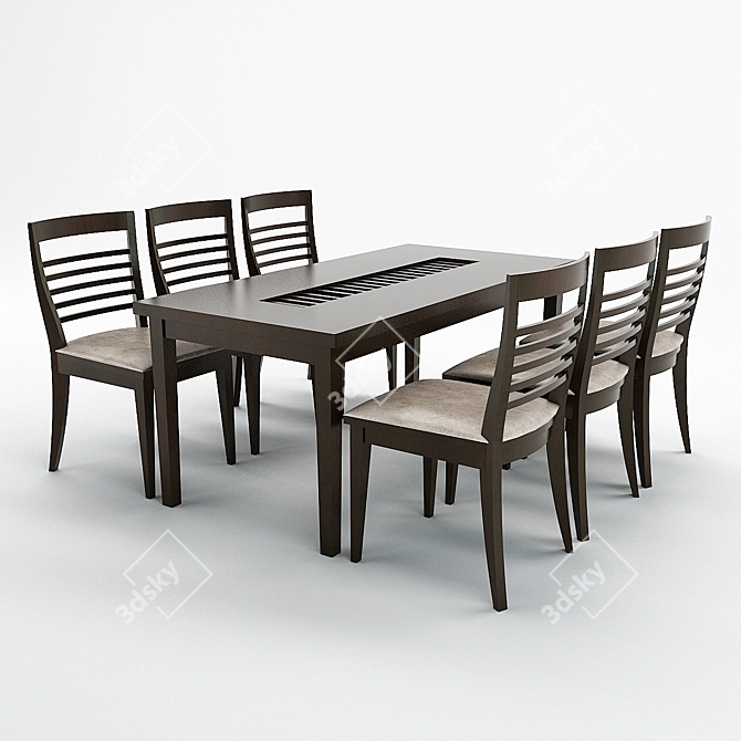 Elegant Dining Set: Antrandes Tables & Chairs 3D model image 1