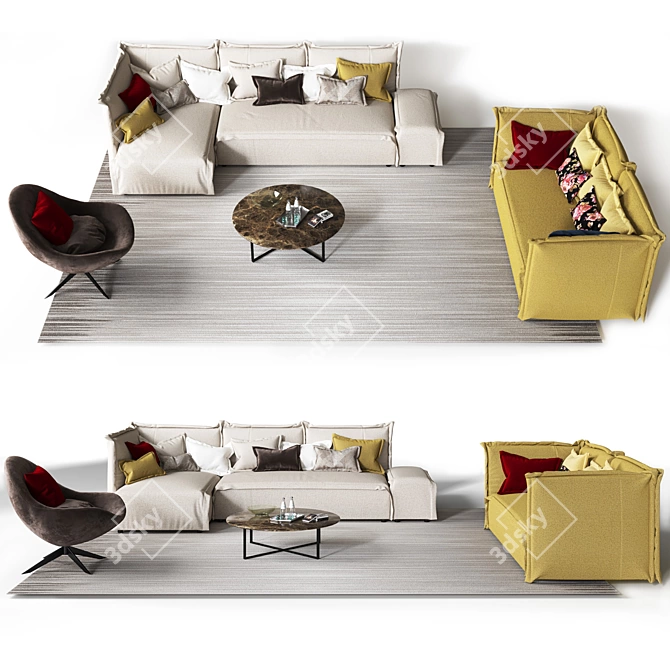 Britt Sofa Set by Desiree 3D model image 1