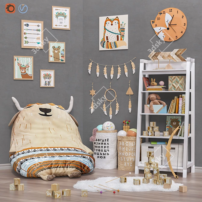 Kids' Toy and Furniture Set 3D model image 1