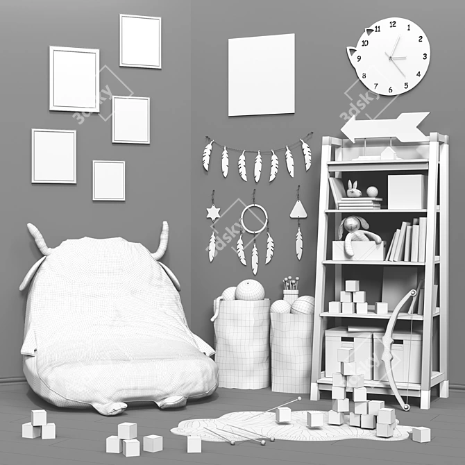 Kids' Toy and Furniture Set 3D model image 3