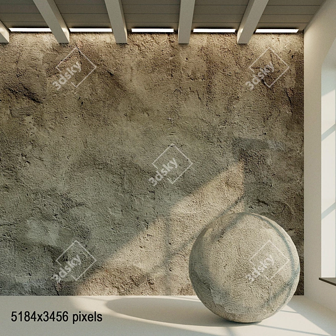 Title: Vintage Concrete Wall 3D model image 1