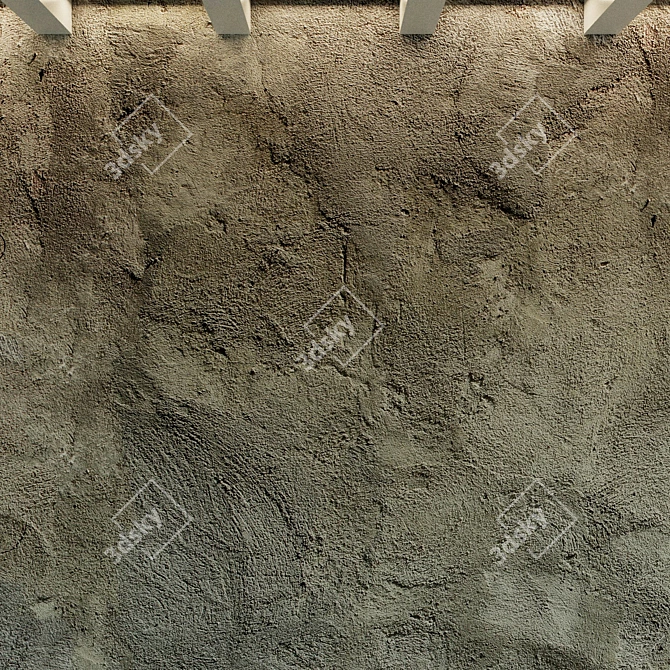 Title: Vintage Concrete Wall 3D model image 3