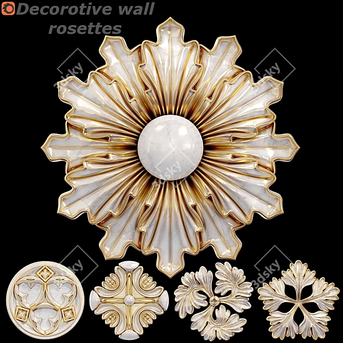 Elegant Wall Rosettes for Stylish Decor 3D model image 1