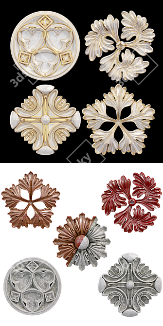 Elegant Wall Rosettes for Stylish Decor 3D model image 2