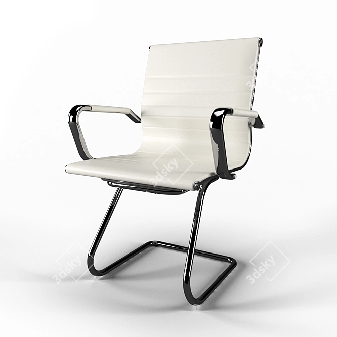 Sleek Minimalist Armchair 3D model image 1