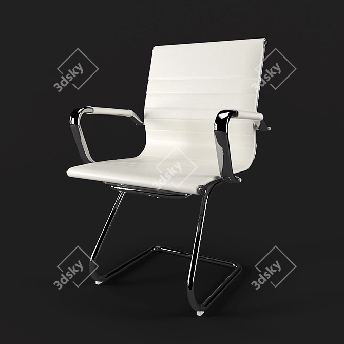 Sleek Minimalist Armchair 3D model image 3