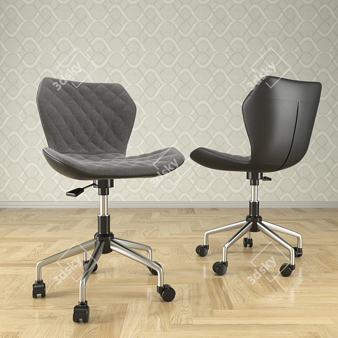 Modern Armless Office Chair 3D model image 3