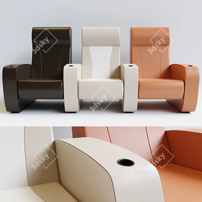 Luxury Home Cinema Seating: Cineak Nero 3D model image 1