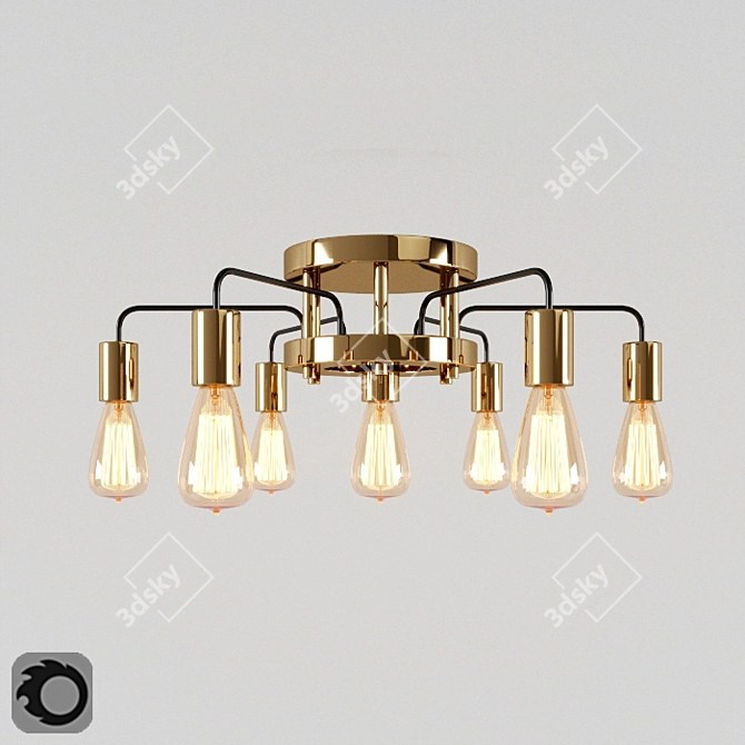 Arte Lamp GELO A6001PL-7BK: Stylish Loft Lighting 3D model image 1