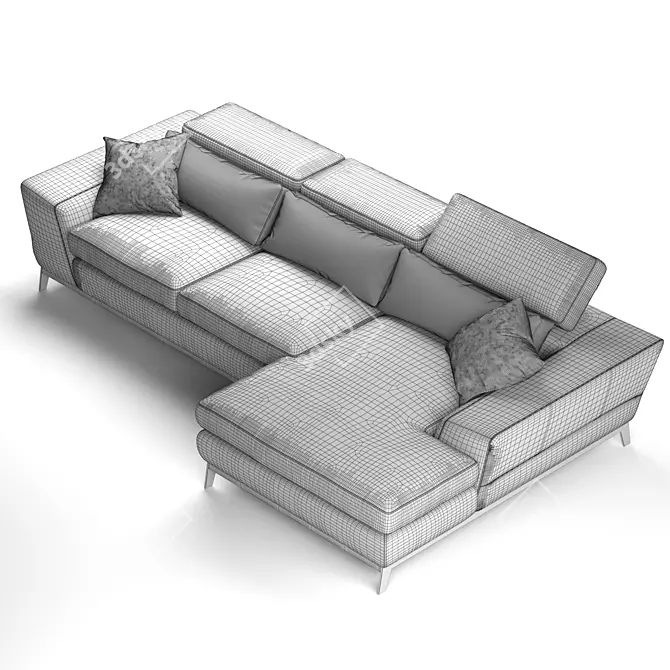 Estelio Modular Boomer Sofa 3D model image 3