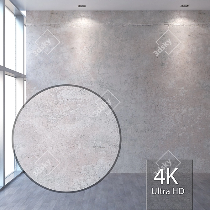 Seamless Plaster 4K Texture 3D model image 1