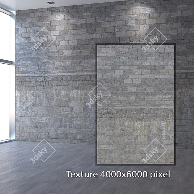 Seamless Concrete Wall Texture 3D model image 2