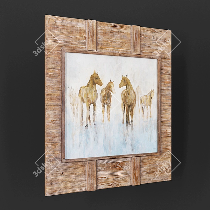 Rustic Barn Art Sculpture 3D model image 2