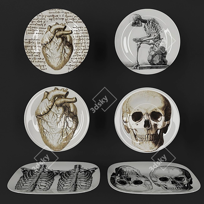 Elegant 3D Decorative Plate 3D model image 2