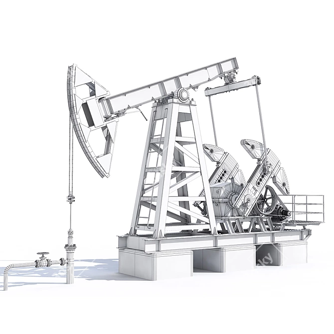 Title: Animated Rocking Machine for Oil Extraction 3D model image 3