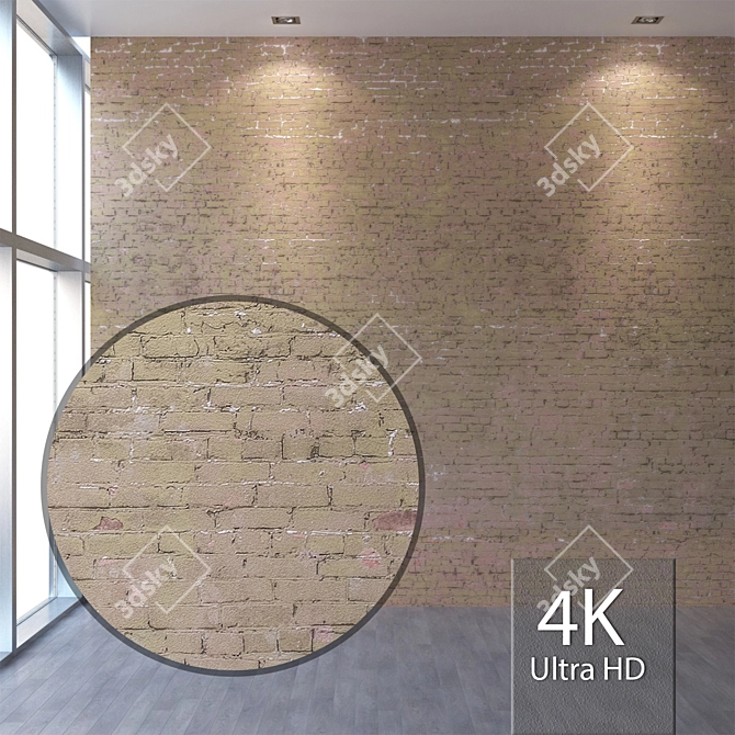 Seamless 4K Bricklaying Texture 3D model image 1