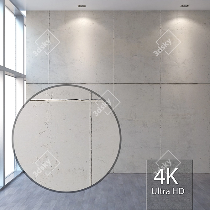 Seamless 4K Plaster Texture 3D model image 1