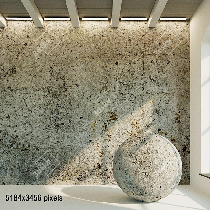 Title: Vintage Loft Concrete Wall 3D model image 1