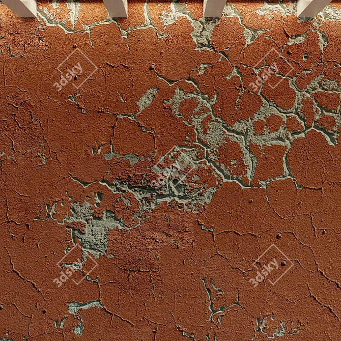 Vintage Plastered Wall Texture 3D model image 2