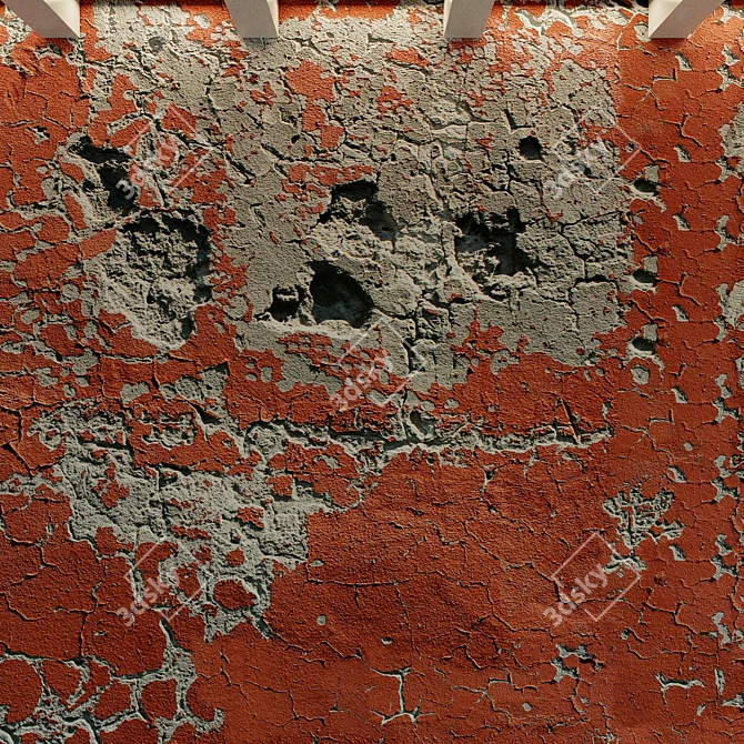 Aged Painted Wall Texture 3D model image 3