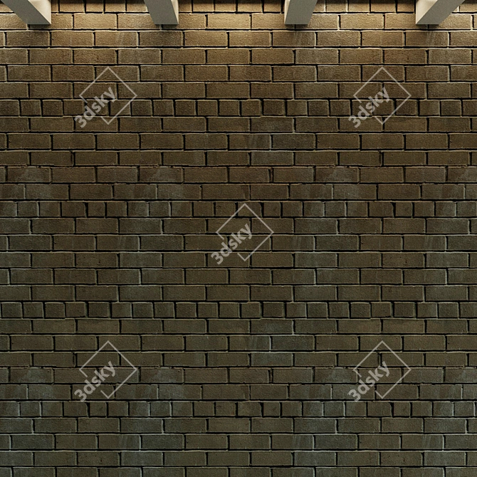 Vintage Red Brick Wall Texture 3D model image 3