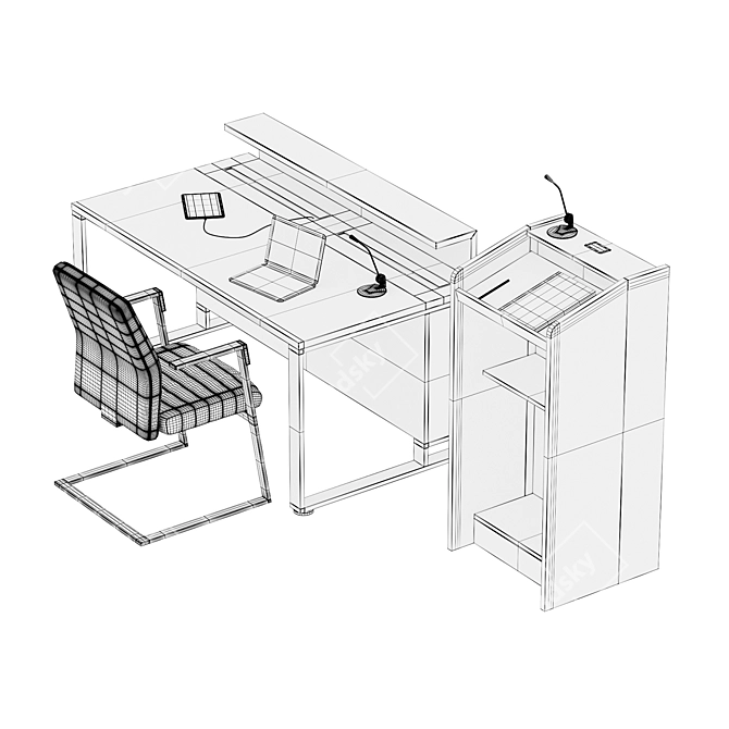 Elegant Presidium Table: I-MEET 3D model image 2