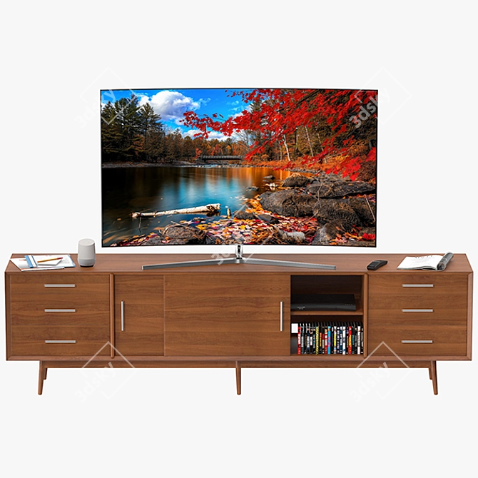 Westelm Century Media Console: Sleek Modern Design 3D model image 1