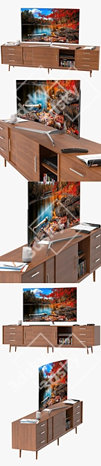 Westelm Century Media Console: Sleek Modern Design 3D model image 2