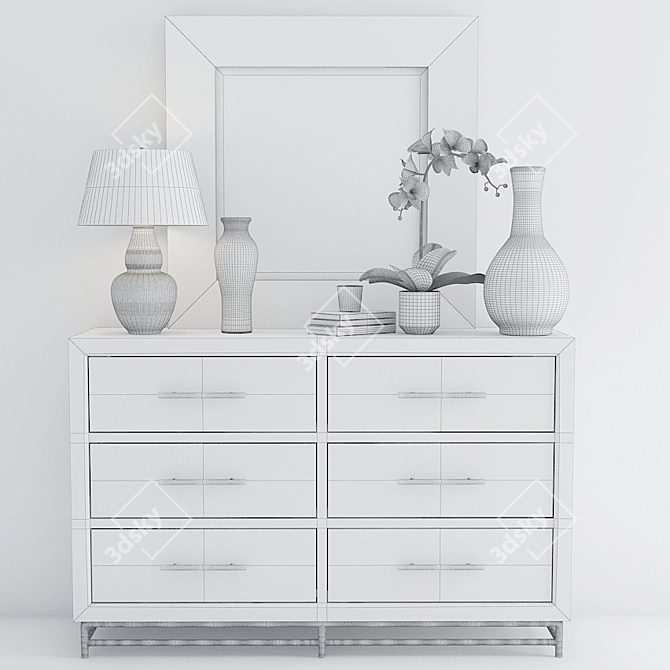 Industrial Chic Dresser Set 3D model image 2