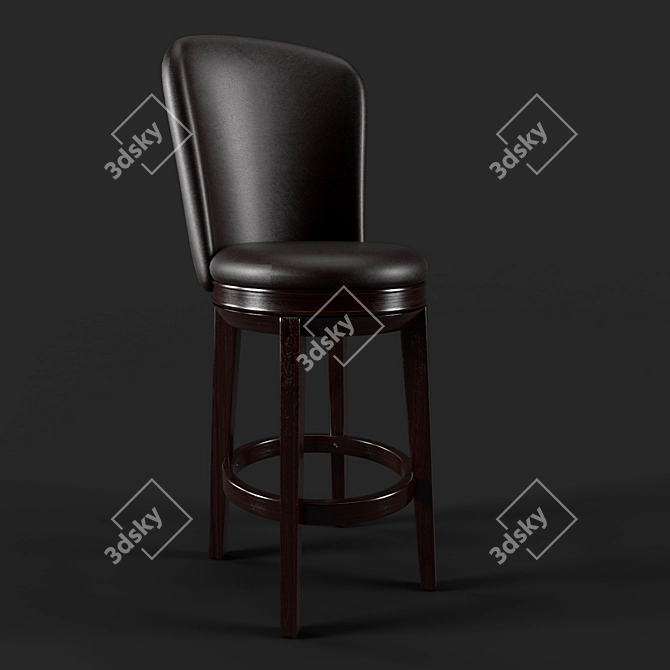 Herbert Dark Brown Stool: Realistic 3D Model 3D model image 3