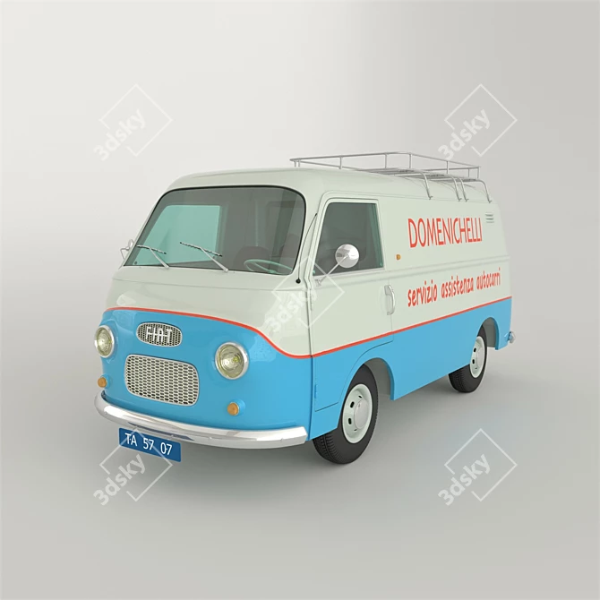 Vintage Fiat 1100T Van 1965 3D model image 1