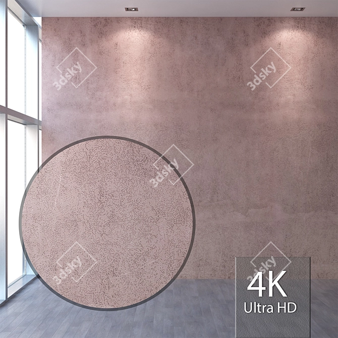 Seamless Plaster Texture in 4K 3D model image 1