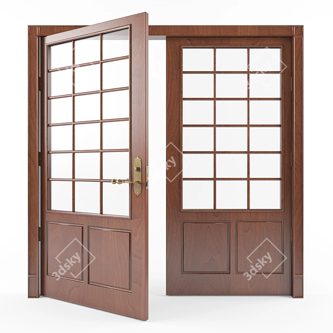  Modern Steel Entrance Door (2353mm x 2335mm) 3D model image 1