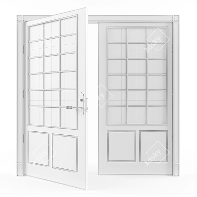  Modern Steel Entrance Door (2353mm x 2335mm) 3D model image 2