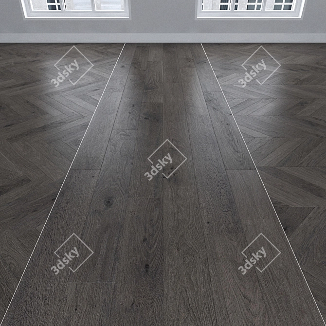 Volcano Oak Parquet: Herringbone, Linear, Chevron 3D model image 1