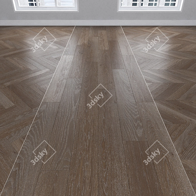 Oak Lava Parquet: Herringbone, Linear, Chevron 3D model image 1