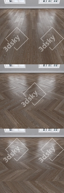 Oak Lava Parquet: Herringbone, Linear, Chevron 3D model image 2