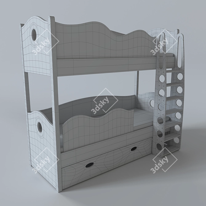 Title: Kids' Dreamland Bunk Bed 3D model image 3