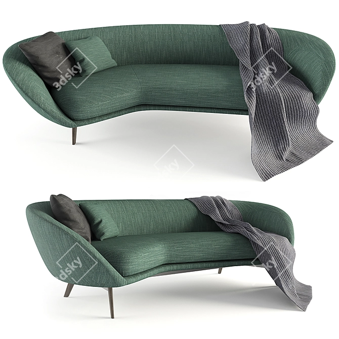 Elegant Minotti Russell Sofa 3D model image 1