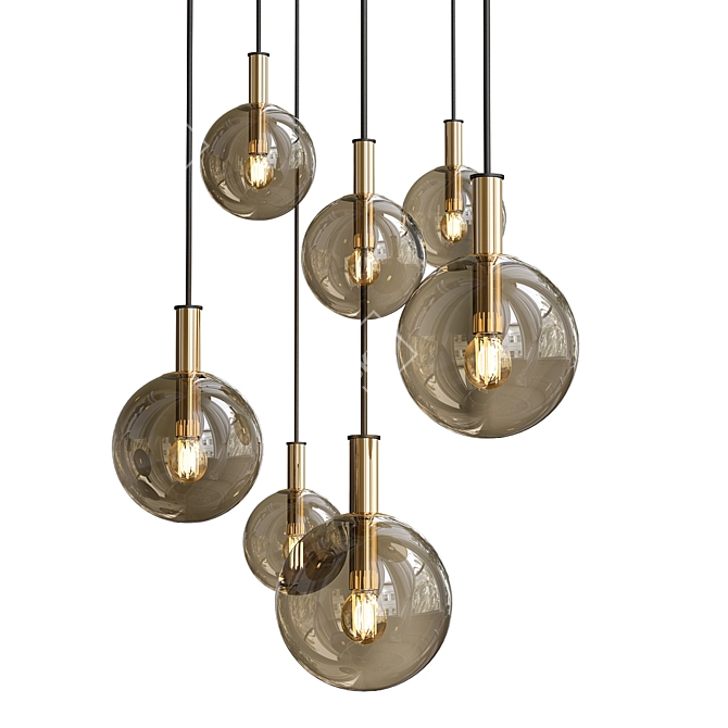 Elegant Glass Pendant Lighting 3D model image 1