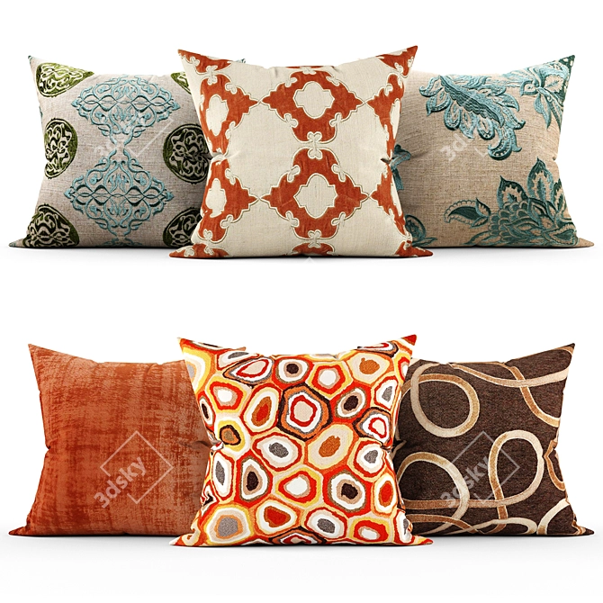 Fancy Home Decor Pillows 3D model image 1