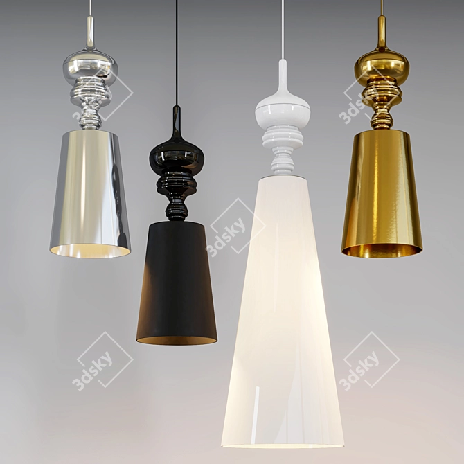 Josephine Crystal Pendant Light 3D model image 1