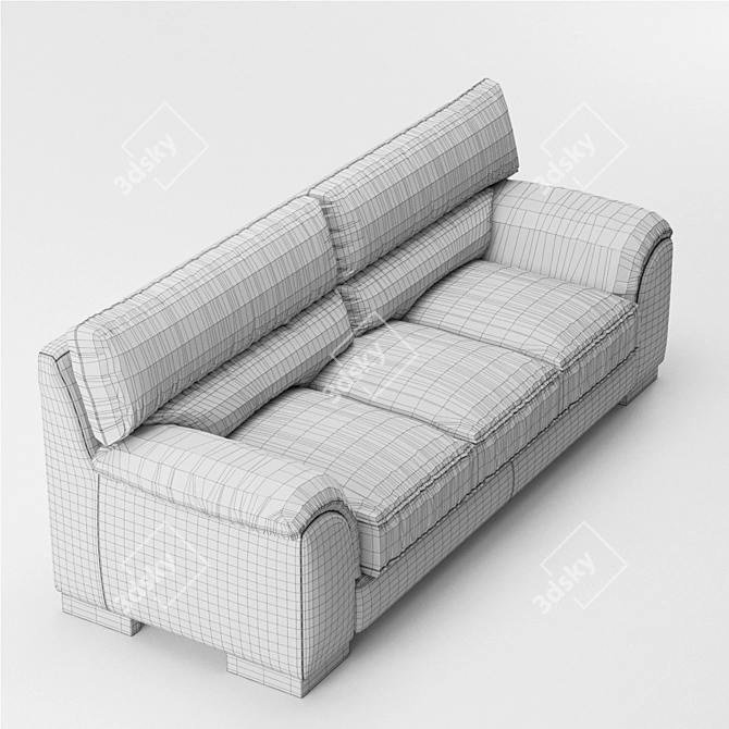 Elegant Malika Sofa - W215cm L90cm H85cm 3D model image 3