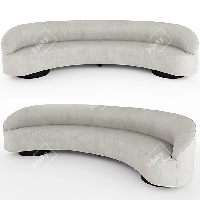 Sleek Serpentine Sofa Set 3D model image 1