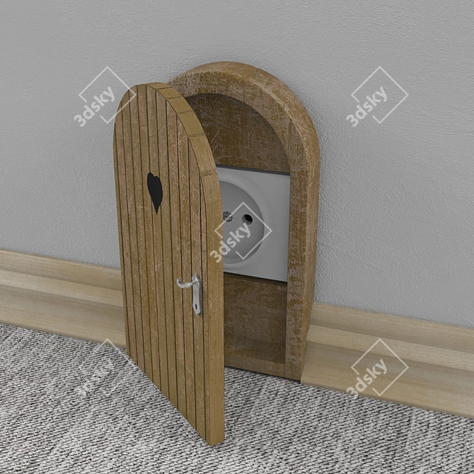 Stylish Power Outlet Cover 3D model image 1