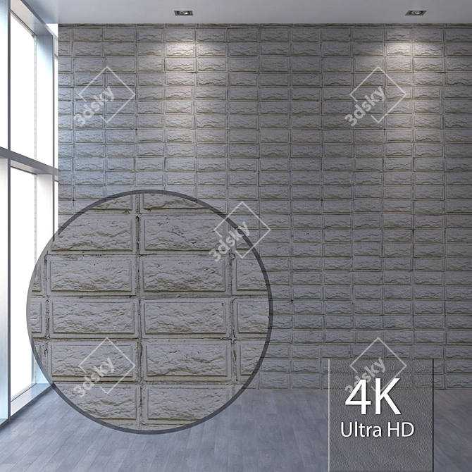 Seamless 4K Brick Texture 3D model image 1