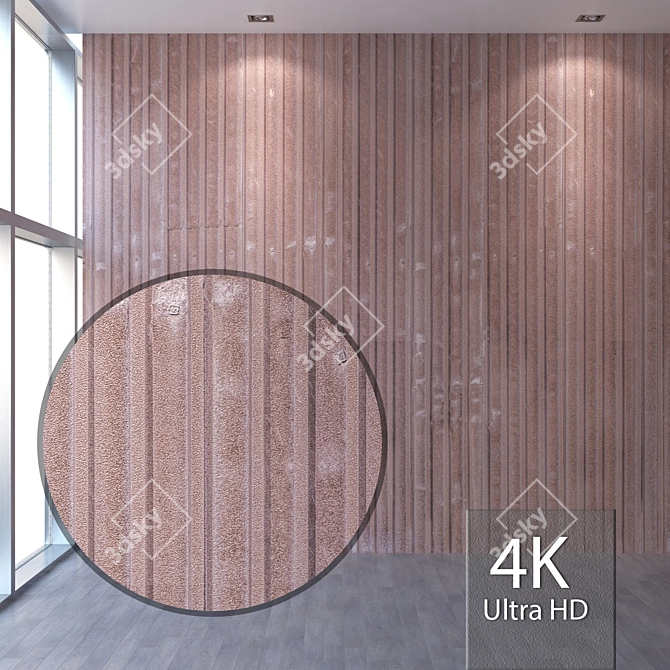 Seamless Metal Wall Panel 4K 3D model image 1